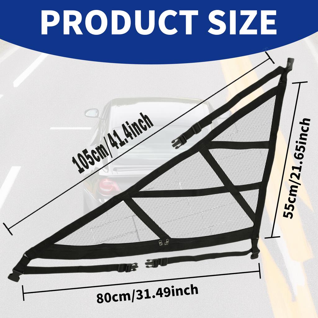 Triangular Ceiling Storage Net Double-Layer Mesh Net Anti-Fall SUV Roof Organizer Adjustable Car Interior Cargo Storage Bag 2025