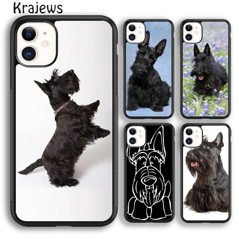 Krajews Black Scottish Terrier Dog Puppy Phone Case Cover For iPhone 17 Air 16 15 14 plus 11 12 13 pro max Fundas