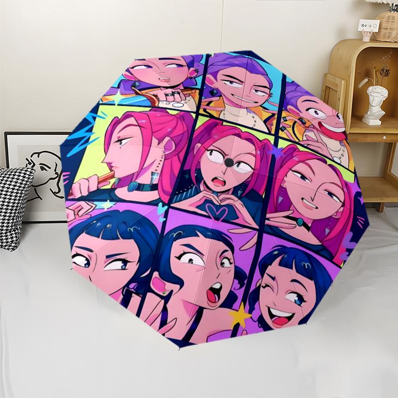 1pc KPop Demon Hunters12 Umbrella, Sun Protection, And UV Shielding. It Has Eight Sturdy Ribs for Outdoor Use And Perfect Gift
