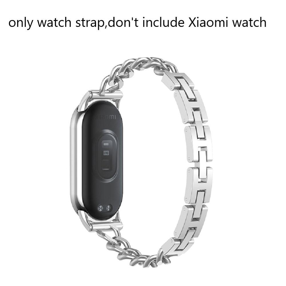 

Роскошный ремешок для часов из нержавеющей стали для Mi band 10 9 8 Замена ремешков для mi band 8Pro 9Pro Браслет Redmi Watch 4 5 6 Correas Mi band 8Pro 9Pro серебряный