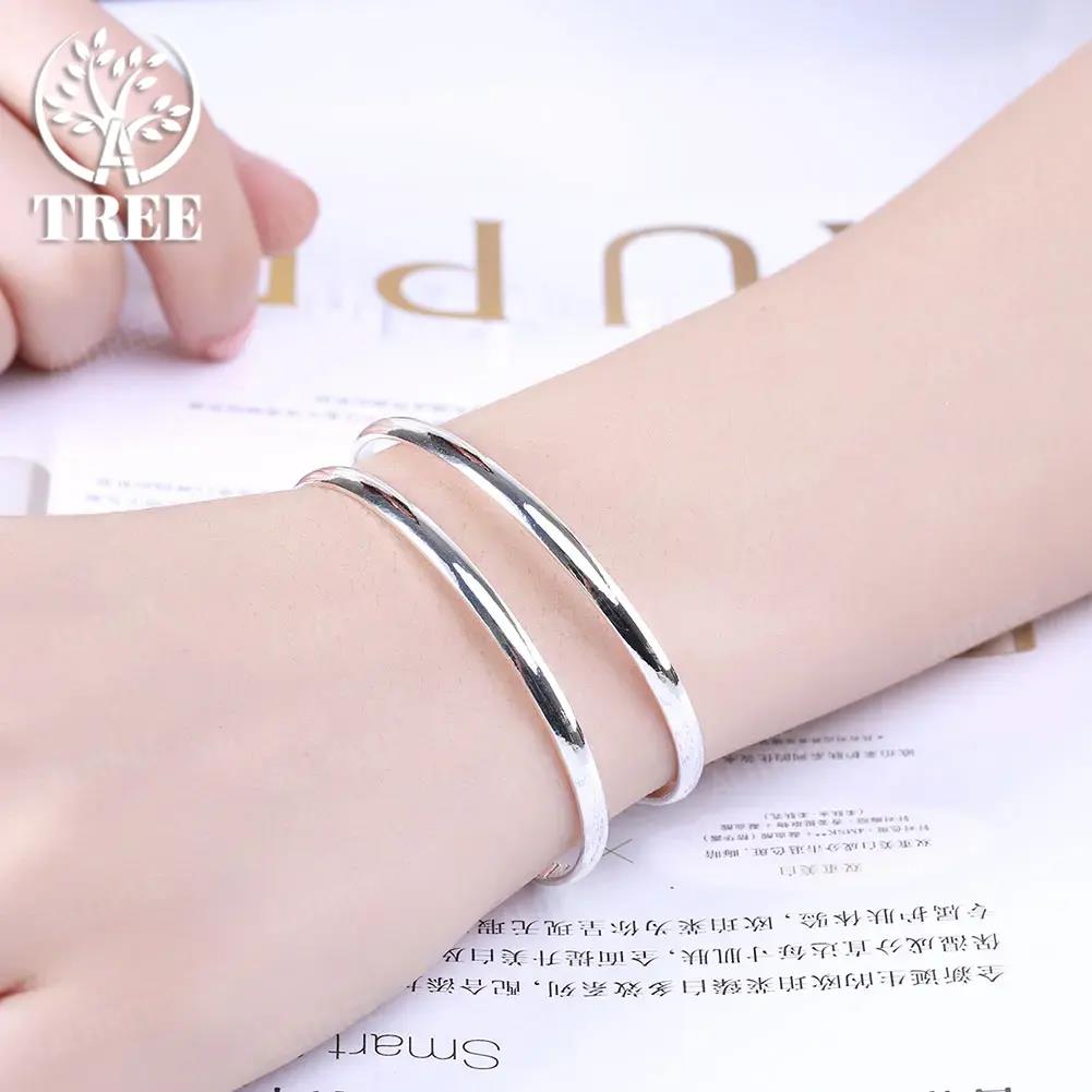 High Quality 925 Sterling Silver Double Line Bangle For Man Women Adjustable Bracelet Fashion Party Wedding Streetwear Jewelry