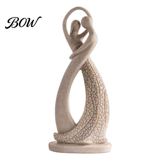 Modern Resin Ornament for Living Room Abstract Couple Sculpture Ornament, Sandstone Style Statue, Romantic Symbolic Gift Embracing Figure Home