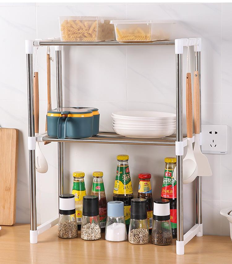 Retractable Stainless Steel Microwave and Bathroom Organizer Shelf