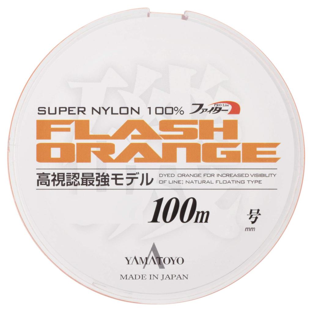 Yamatoyo Tegus Nylon Line Fighter Flash Flash Orange Orange, 100m, No. 2,
