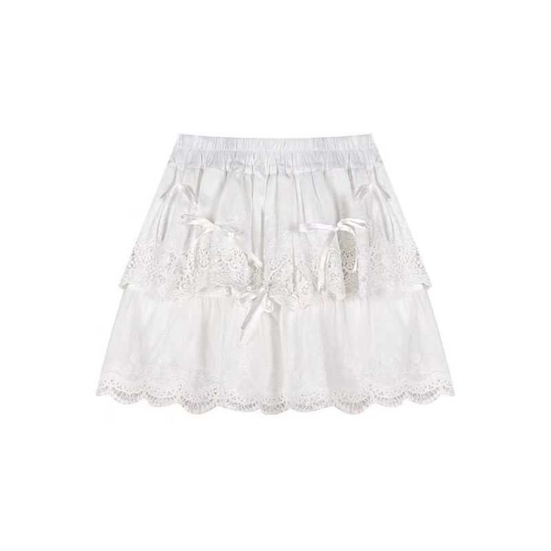

Ballet Style Solid Color Short Skirt for Women Pure Color Ballet Style Skirt White S