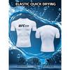 Men's Compression Shirt Quick Dry Gray Gym T-Shirt UFC GYM Print Workout Sportswear