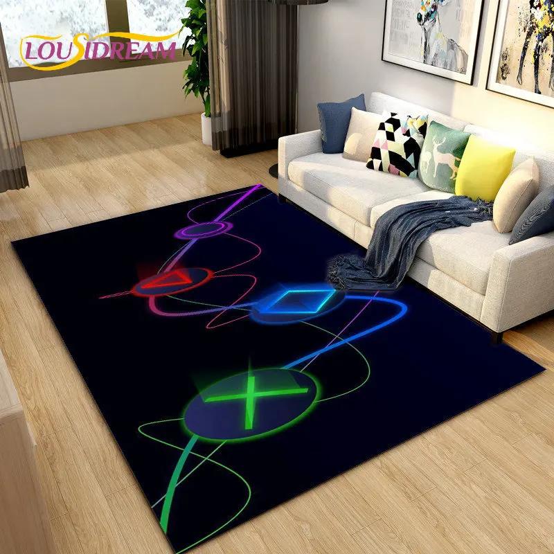Cartoon Gamer Game Controller Area Rug Large,Carpets Rug for Living Bedroom Sofa Doormat Decoration,Kids Play Non-slip Floor Mat