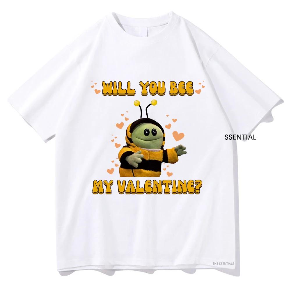 Nanalan Will You Bee My ValentineT Shirt Kawaii Wonderful Girl Men/Women Harajuku Aesthetic Tshirt Unisex Streetwear Cotton Tees