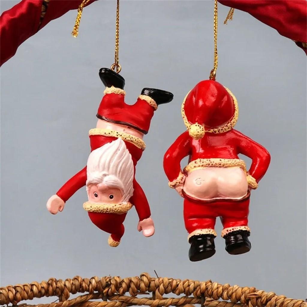 Einzigartiger Auf dem Kopf stehender Weihnachtsmann-Schmuck für fröhliche Weihnachtsbaumdekoration