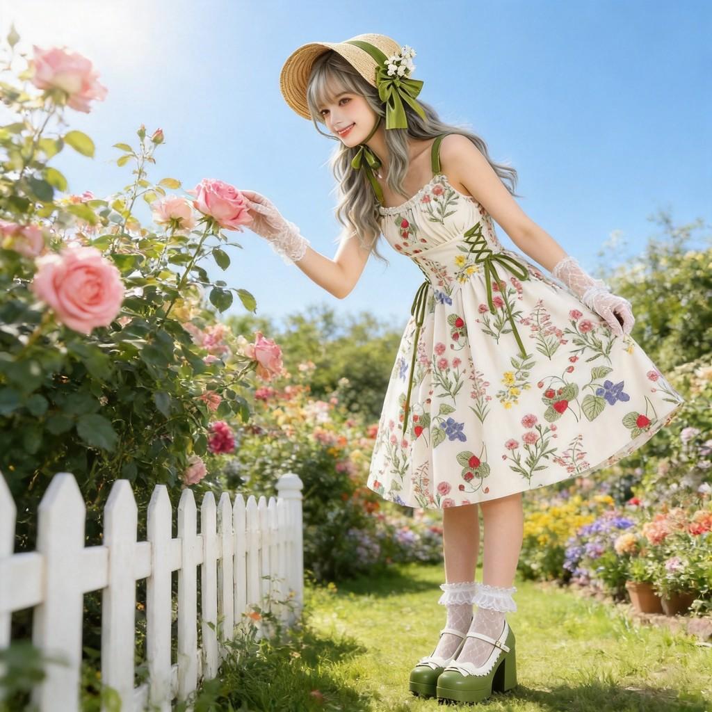 1950s Audrey Hepburn Style French Dress With Floral Print For Casual Daily Wear
