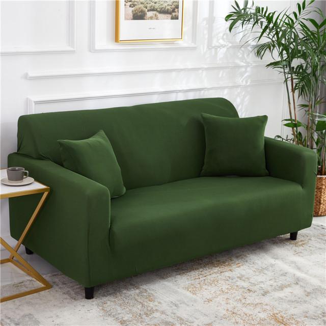 Plain Solid Color Sofa Cover Elastic Decor Couch Covers For Living Room Anti -Dirty Stretch Slipcovers L Shape Sofa Need Buy 2pcs