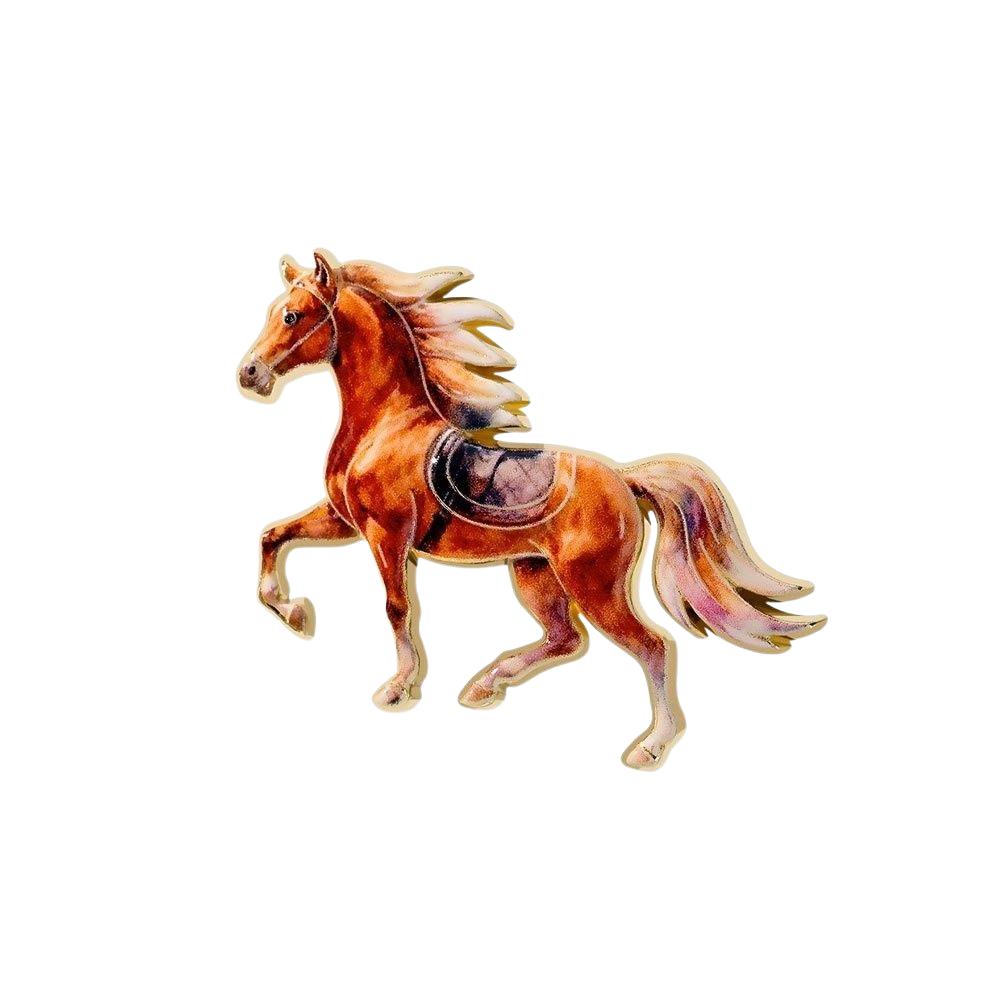 

New Year Horse Running Horse Brooch Vintage Animal Lapel Pin New Brooch Pins Jewelry Accessories жовтий