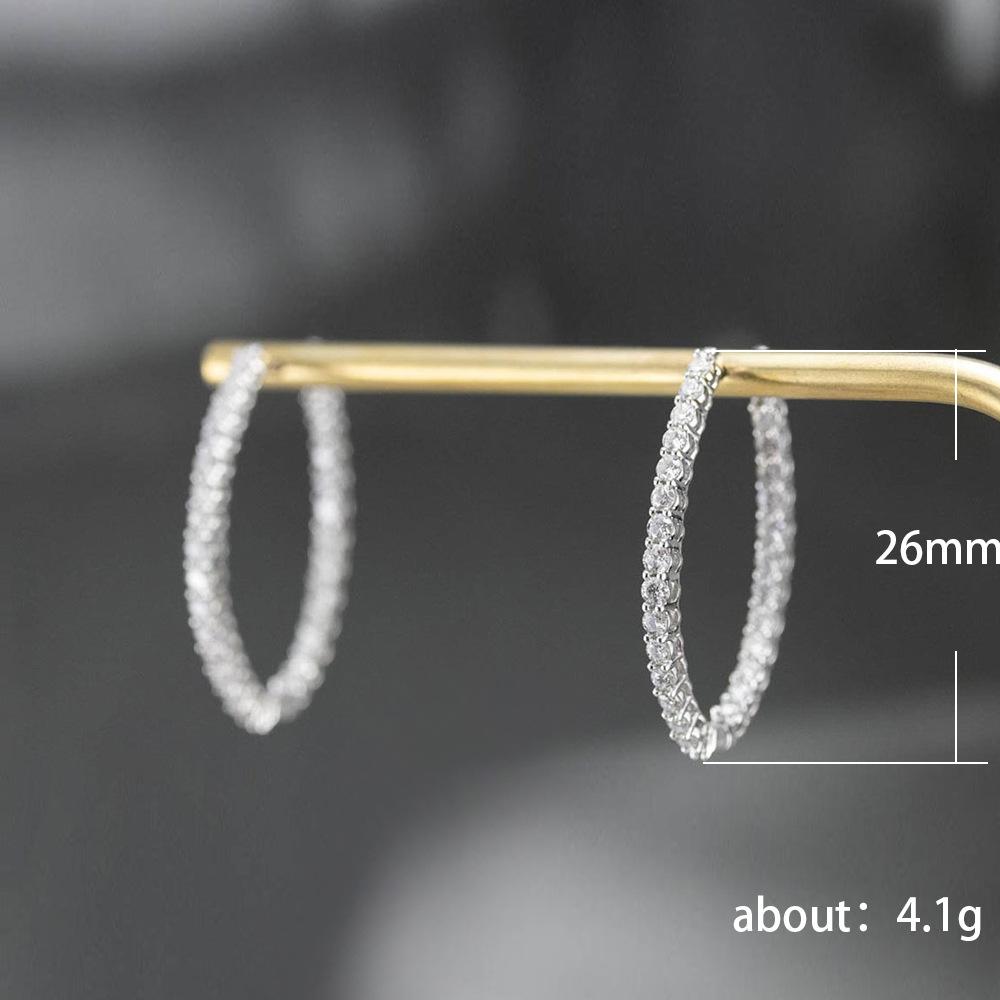 Earrings, Fashion Large Circle Micro Zircon Earrings, Female Internet Celebrity Trend Nightclub Earrings