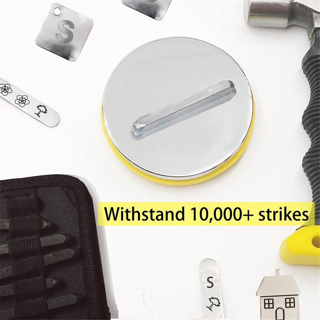 ABIY-Steel Bench Block and Metal Stamping Hammer Kit, Jewelry Metal Stamping Tools for Jewelry Making & Metal Stamping