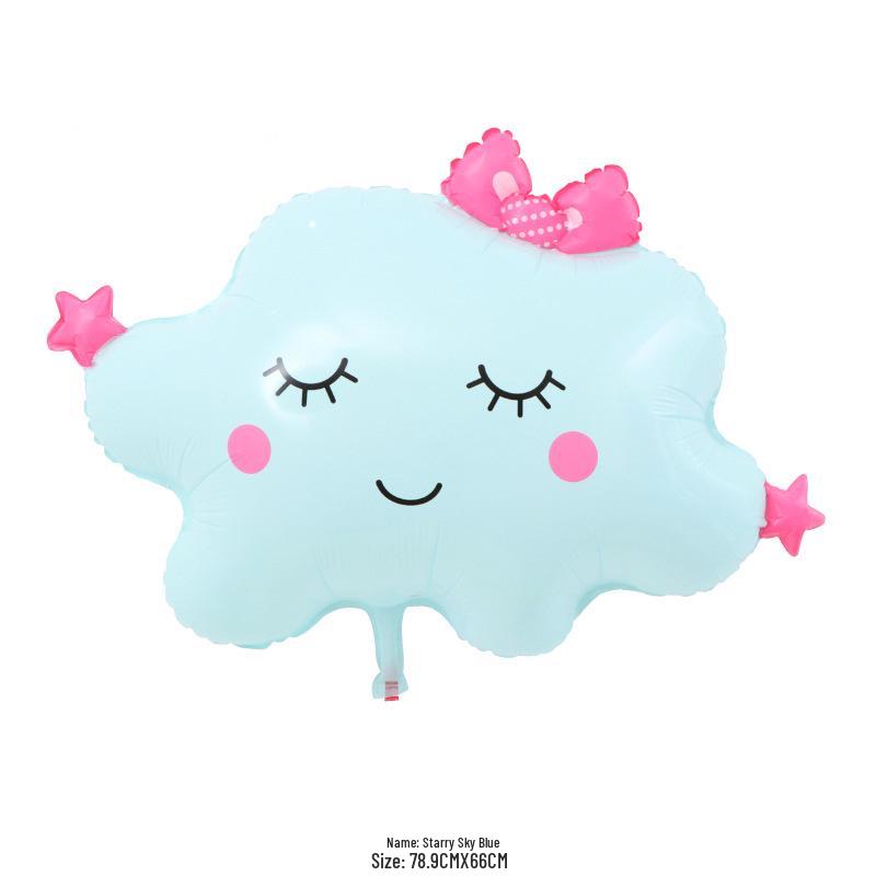 Large Rainbow Smile Balloons - Colorful Cloud Design for Kids' Birthday Party Decor