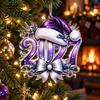 2027 Year Hanging for New 2D Flat Hat Ornament Ornaments Christmas Acrylic Decoration Tree Pendants