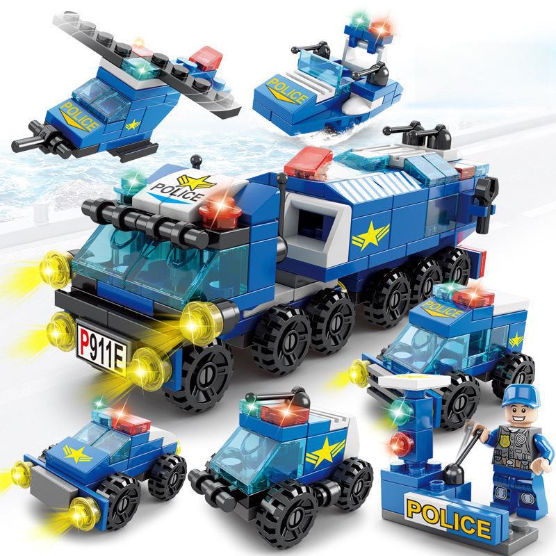 

Совместимые строительные блоки: Детские развивающие игрушки Street View Fire Truck & Engineering Vehicles