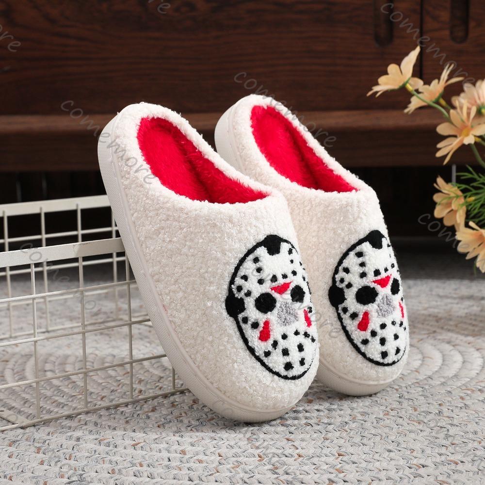 Fashion Comemore Slippers for Women Autumn and Winter Home Halloween Indoor Non-slip Cotton Slipper Padded Warm Soft Sole Slides Shoes