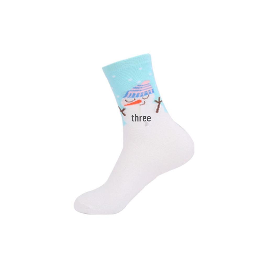 Autumn Santa & Reindeer Christmas Mid-Tube Cotton Socks for Men & Women - Trendy and Comfortable