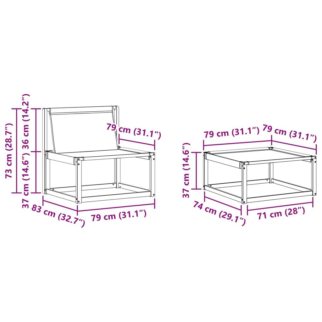 Outdoor Sofa Set with Cushions 5 pcs Natural and Cream
