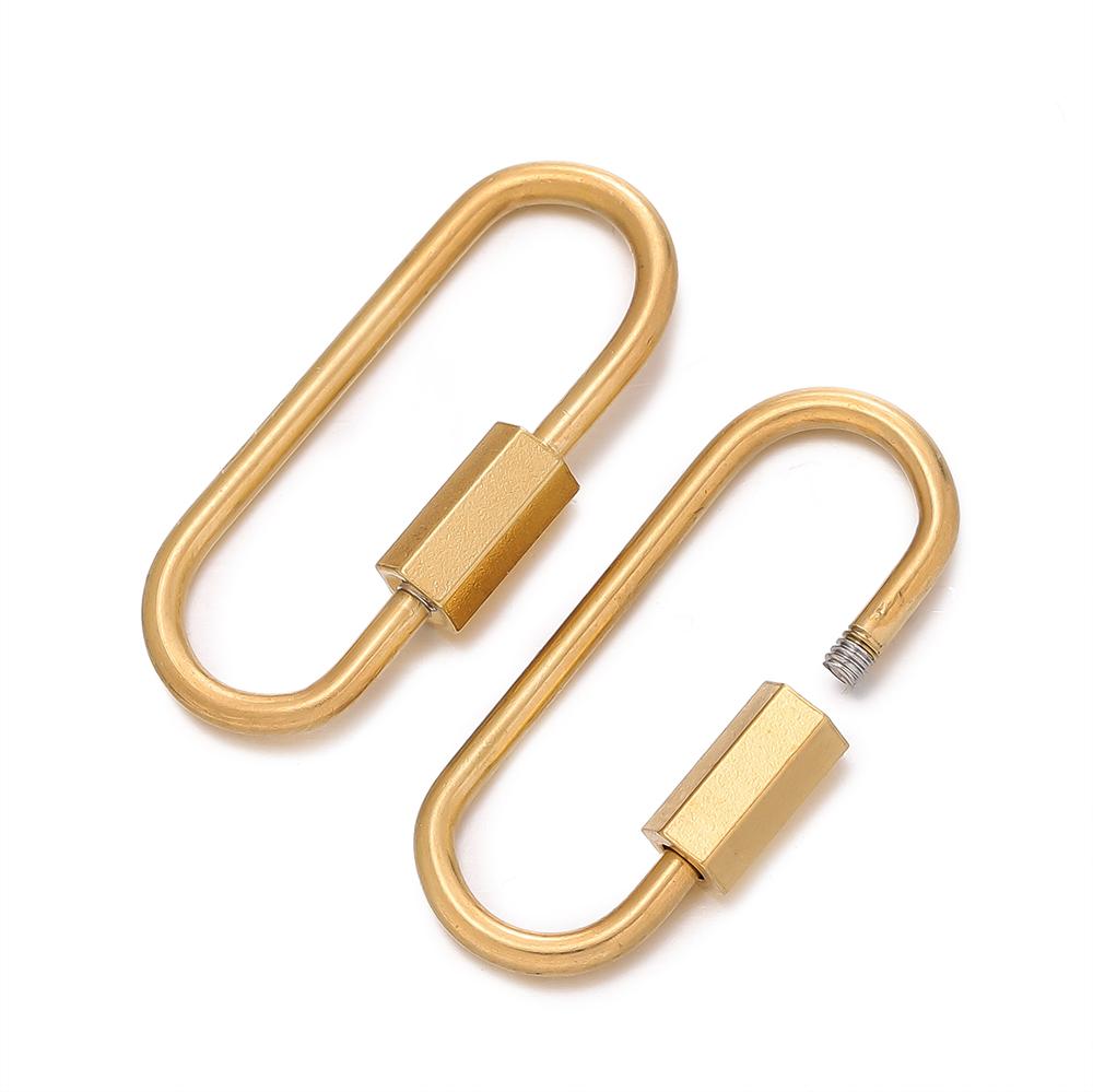 5Pcs Stainless Steel Gold U Shape Screw Locking Carabiner Clasp Connector DIY Necklace Bracelet Keychain Jewelry Making Supplies