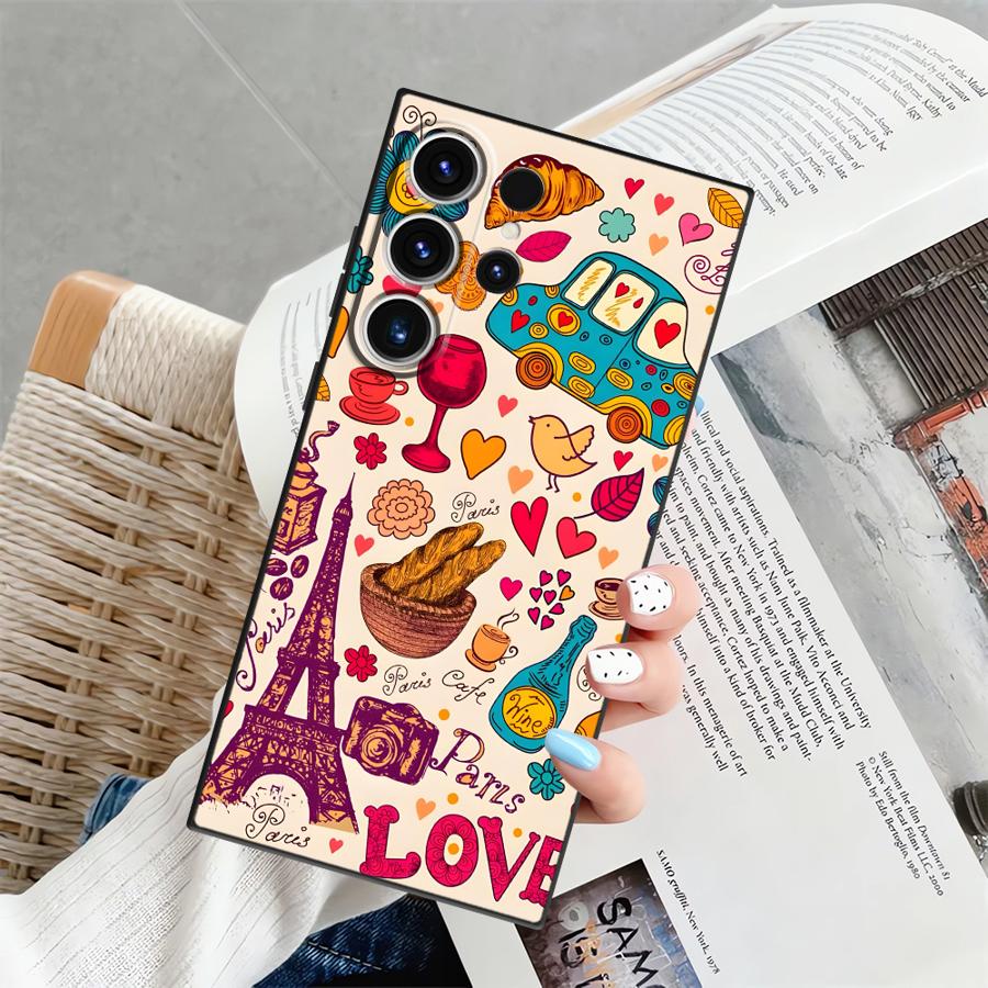

Чехол для Samsung Galaxy S26 Ultra S20 Ultra S25 Plus S23 S10 S9 S21 FE S24 Note 20 8 9 10 Funda Чехол для телефона Ретро-узор Galaxy S23 Ultra