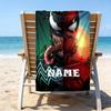 1pc Spider Man3 Beach Towel with Custom Name, Beach/Swimming/Bath/Picnic/Camping Towel, Suitable for Seaside Beaches