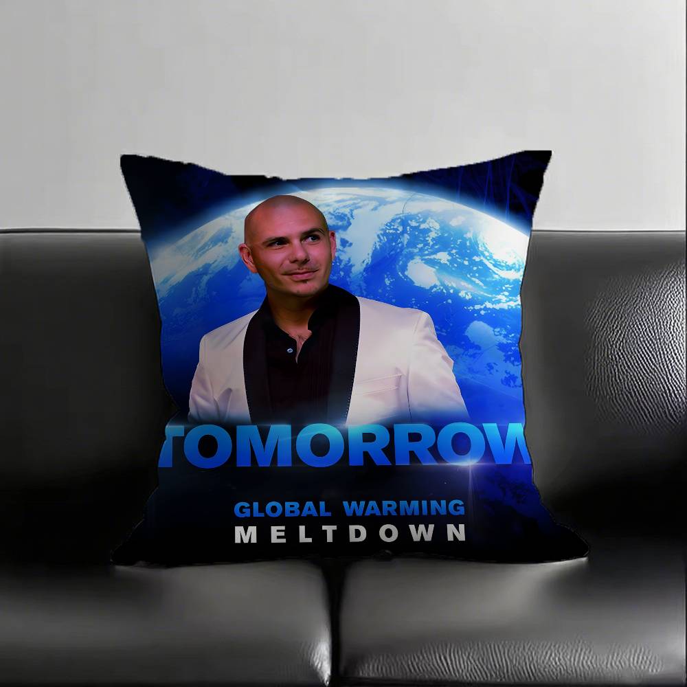 1 Stück Mr Worldwide Pitbull Kissenbezug Mode Quadratischer Kissenbezug Schlafzimmer Sofa Raum Ins Dekoration Freizeit