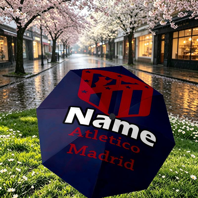 Custom Name Personalized football team Print Umbrella, Auto Open Close, 8‑Rib Sturdy Frame, Commute Camping Hiking Use, Birthday Gift
