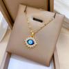Oval Eyes Light Luxury Banquet Wedding Necklace Women'S Versatile Collarbone Chain Titanium Steel Chain