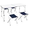 VidaXL Campingtisch mit 4 Hockern Klappbar Höhenverstellbar 120x60 cm
