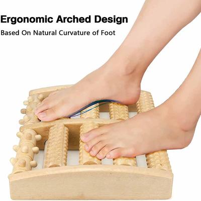 1Pc Wooden Foot Massager For Plantar Fasciitis Pain,Deep Tissue Massage Roller W/Arch-Shape Design For Ultimate Feet Relaxation