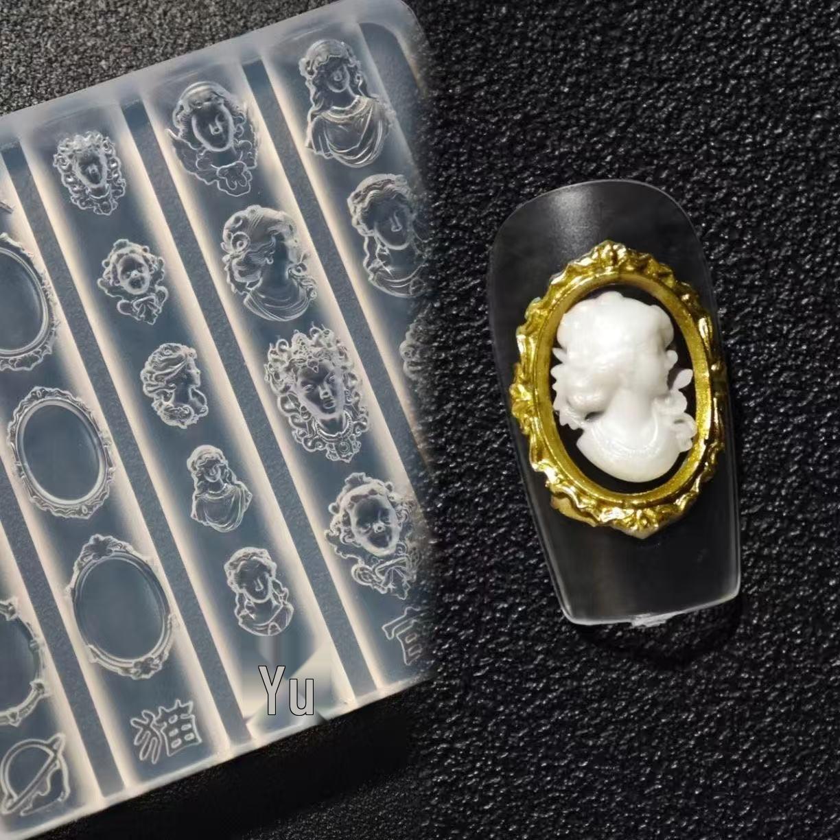 Европейская Высокопрозрачная Медуза Фото Рамка Маникюр Силиконовая 3D Резьба Форма