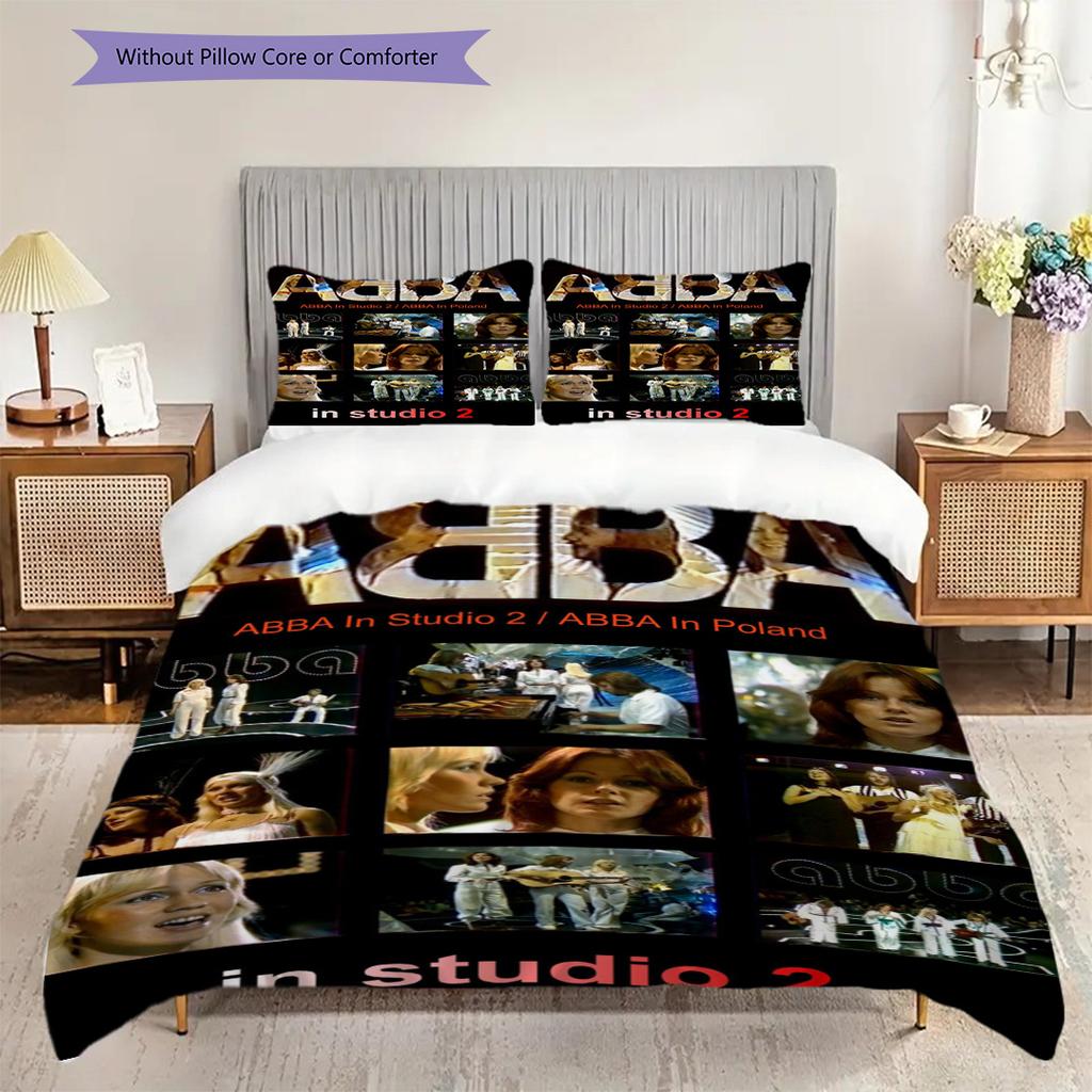 Abba Classic Album Collection Bedding (1 * duvet cover + 2 * pillowcase, without core) 2D Flat Christmas birthday gift Soft and comfortable