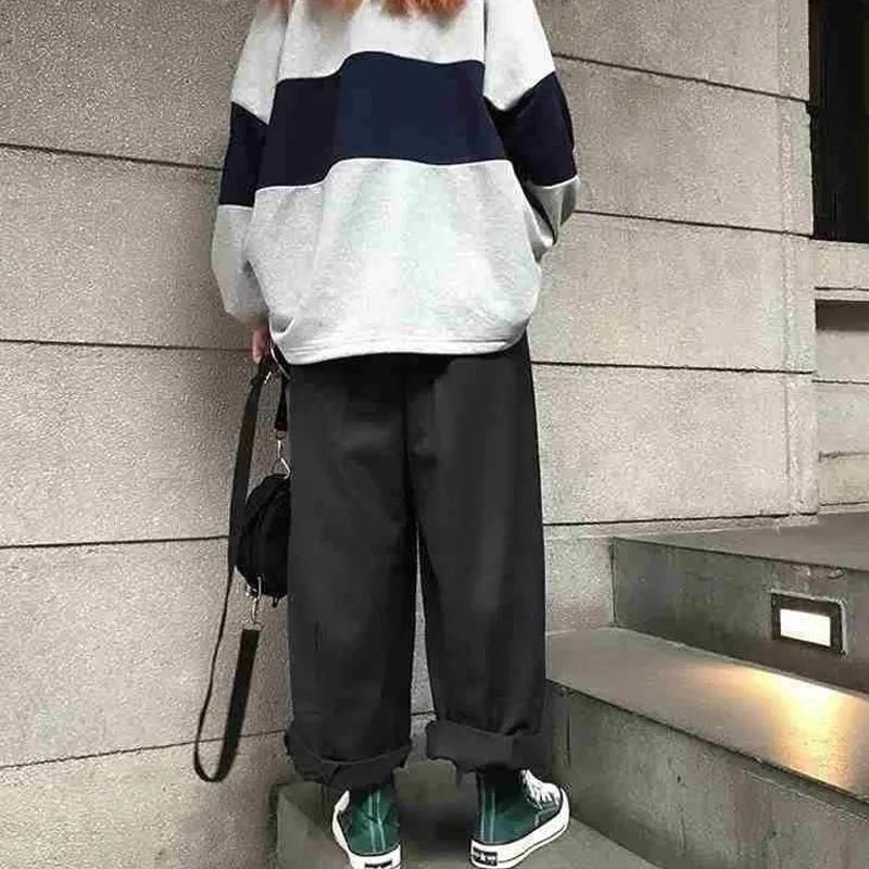 Frauen Casual Hosen Lose Chic Breite Bein Hosen Frauen Harajuku