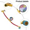Manometer Ladeschlauch R1234YF U-Charge Schlauch Automobilgebrauch Einfach zu bedienen Hohe Universalität Passform Echtzeit-Druckanzeigen