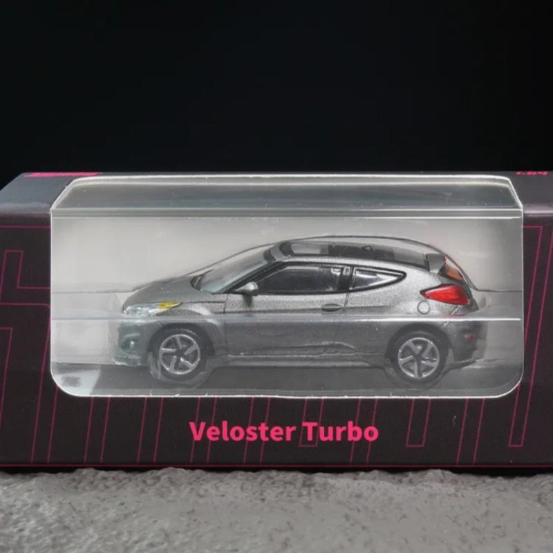 Modellino Auto Scala 1/64 Hyundai Modern Veloster Turbo Lega Metallo Pressocolata Simulazione Collezione Ornamento Modello Auto Miniatura Giocattolo per Bambini Veicolo