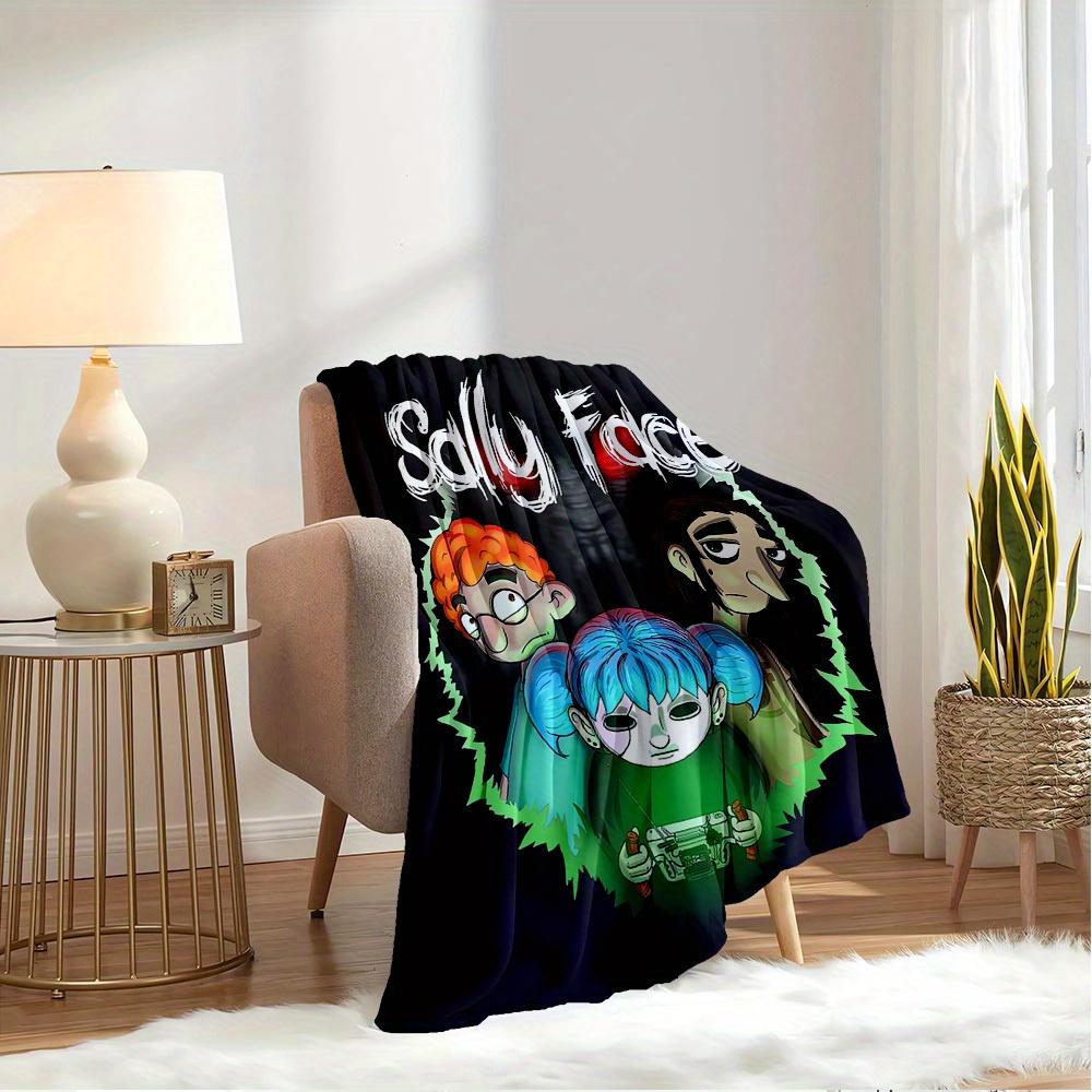 1pc Sally Face,Cartoon ,Horror Theme Flannel Blanket  Lightweight Soft for All Seasons, Ideal for Couch, Office, Bed, Travel, Camping  Throw72