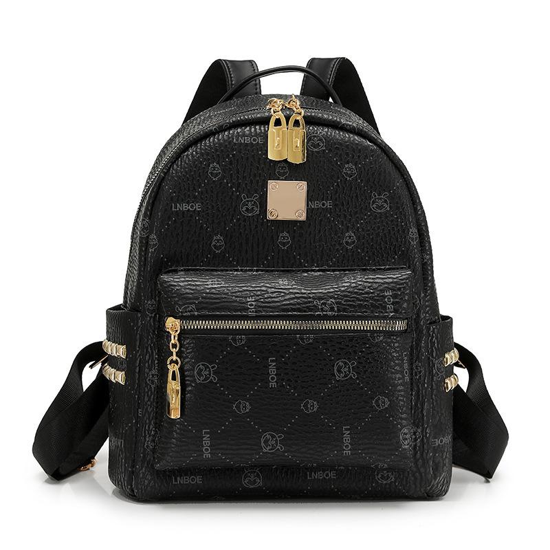 Cartoon-pattern Large capacity Student Backpack Fashionable Double shoulder Bag чёрный