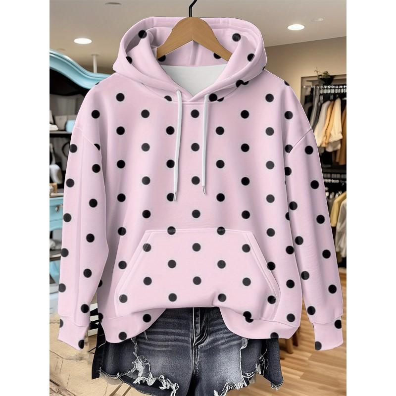 Womens Relaxed Fit Hooded Long Sleeve Sweatshirt With 3D Floral Plaid Print Breathable Comfort Casual Top