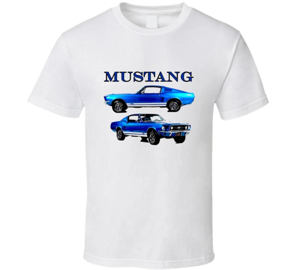 67 Mustang Gt Fastback Blue Musclecar Gift T Shirt 2XL