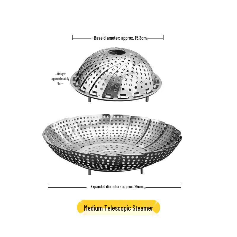 Wutuo Ret retractable Stainless Steel Lotus Steamer Basket