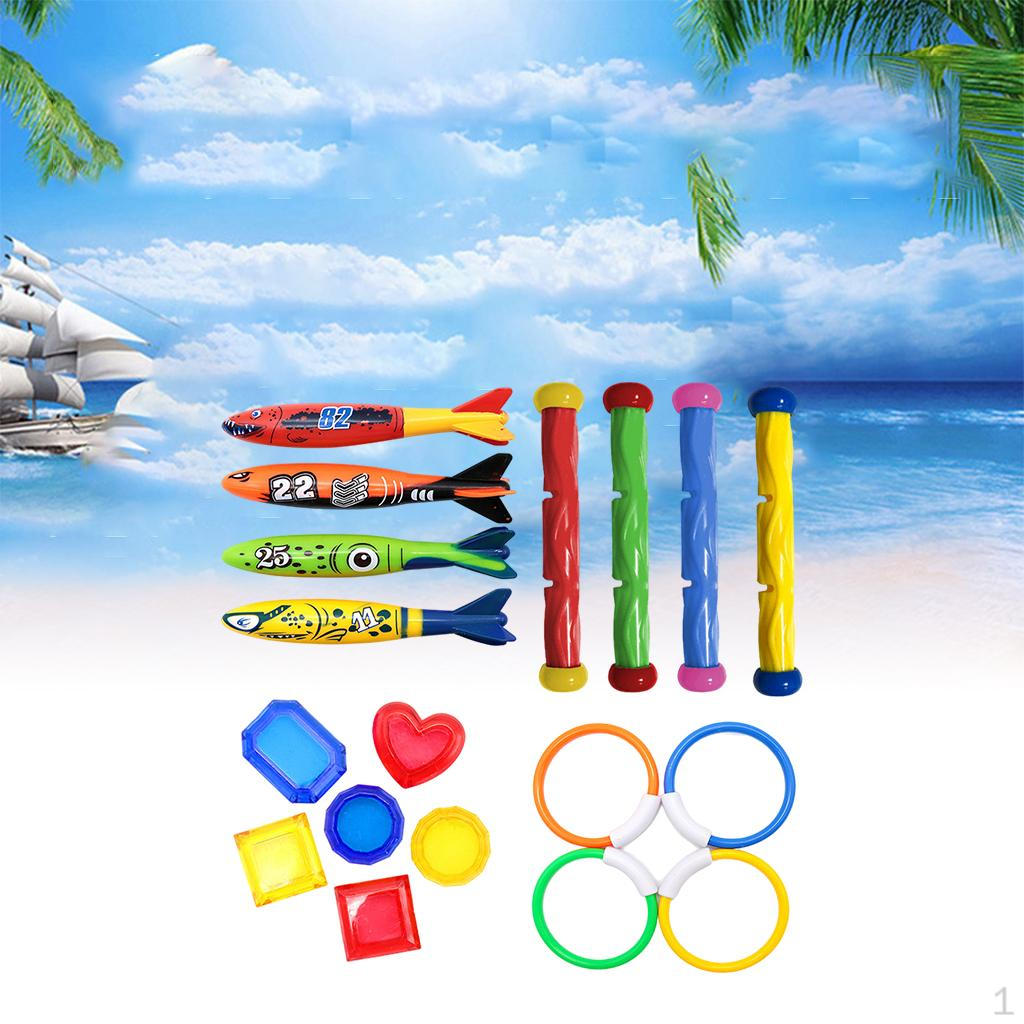 Diving Toys Pool for Boys Girls Ages 3 4 5 6 7 Dive Rings s Fish Gems