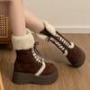 Snow Boots for Women Fur Flats Platform Suede Casual Shoes  Fashion  Warm Ankle Boots Winter Comfort  Mujer