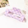 Plaid Hair Claw 1/4Pcs Women Claws Strong Fixation Pattern Durable Synthetic Hairpin Design Clips Versatile Lattice Accessories Patterned Accessory