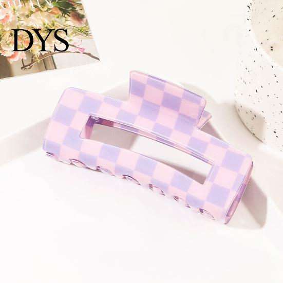 Plaid Hair Claw 1/4Pcs Women Claws Strong Fixation Pattern Durable Synthetic Hairpin Design Clips Versatile Lattice Accessories Patterned Accessory
