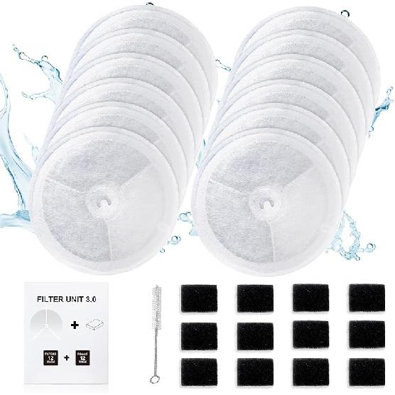 12 PCS Filter Unit 3.0 Pet Cat Kit Water Fountain Filters 2025 New Fit For E versweet Solo 2/Solo SE, E versweet 3 Pro/2S/3, Including Replacement