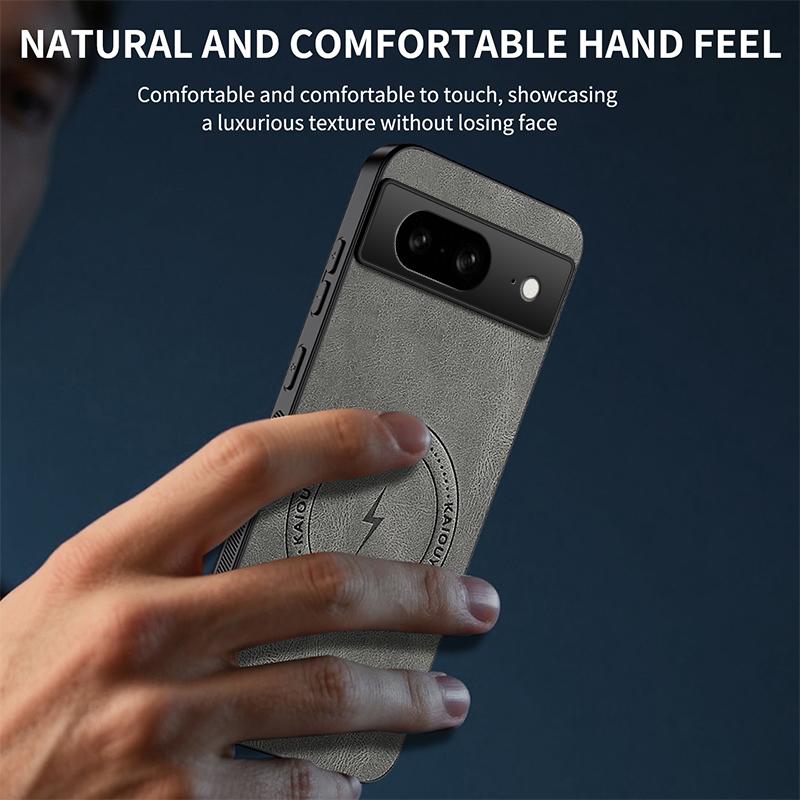 For Google Pixel 7 Sheepskin Magnetic Case For Google Pixel 7 Fashion Lightning Pattern Leather Phone Cover Capa For Google 7