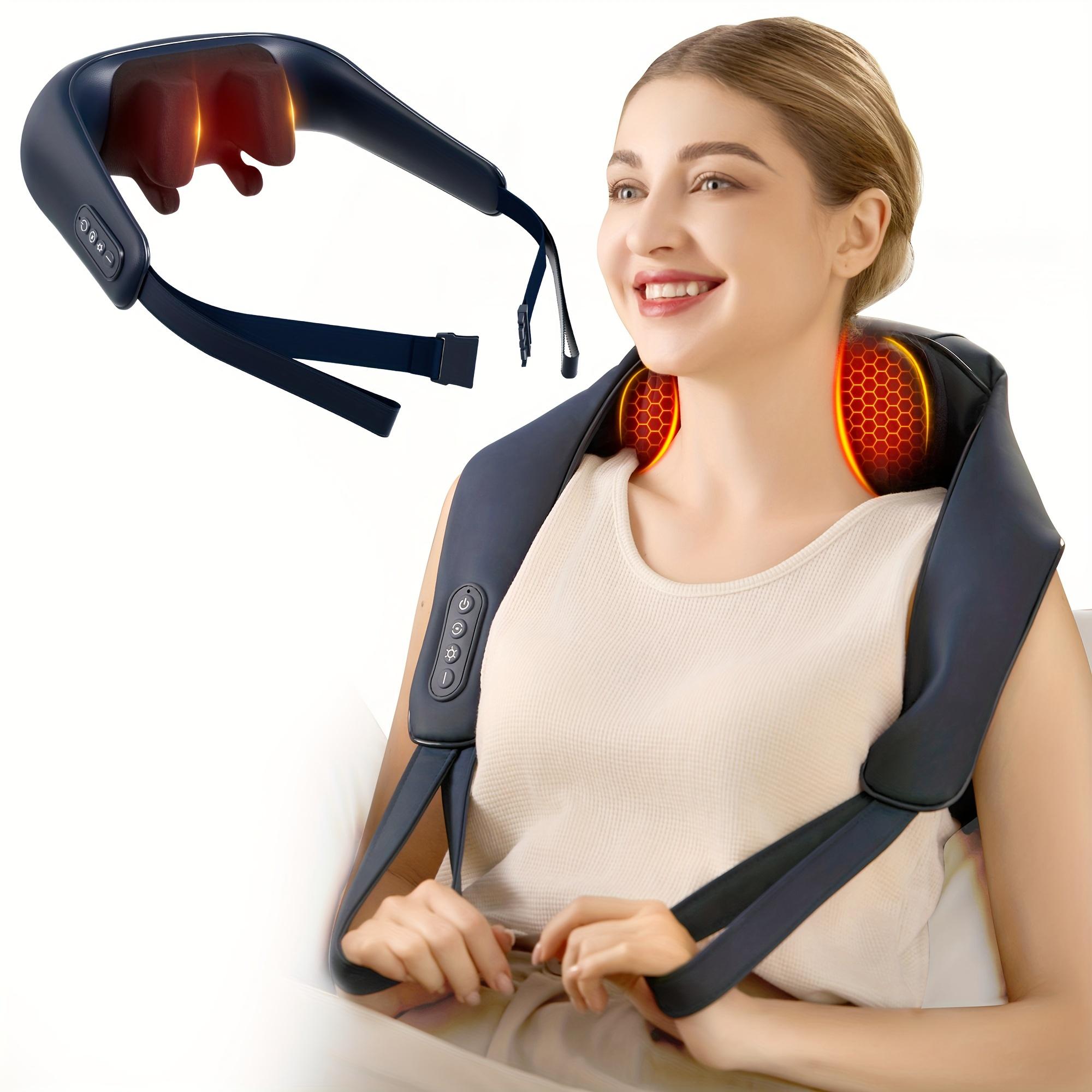 

1 шт. Масажер для шиї та спини із заспокійливим теплом, електрична глибока тканинна 4D-масажна подушка для шиї, плечей, ніг, тіла, м’язів, розслаблення, дому, O