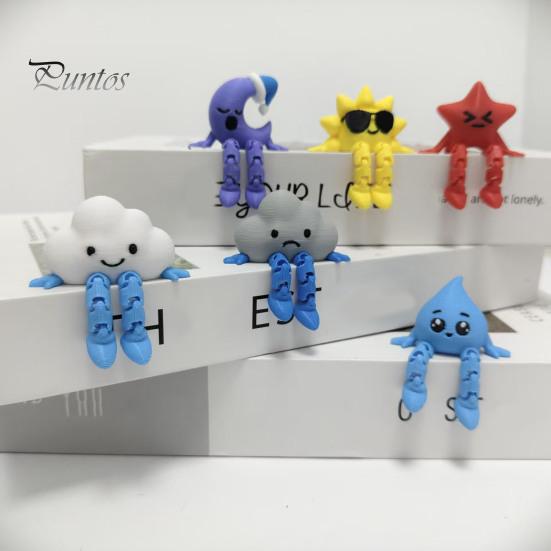 Fun Gadgets for Boredom Weather Gnome Figurine, 3D Printed Poseable Series Desk Toy, Stress Relief Fidget Toys Creative Collectible Decor Office, Gift